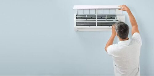 filters being changed on a ac unit